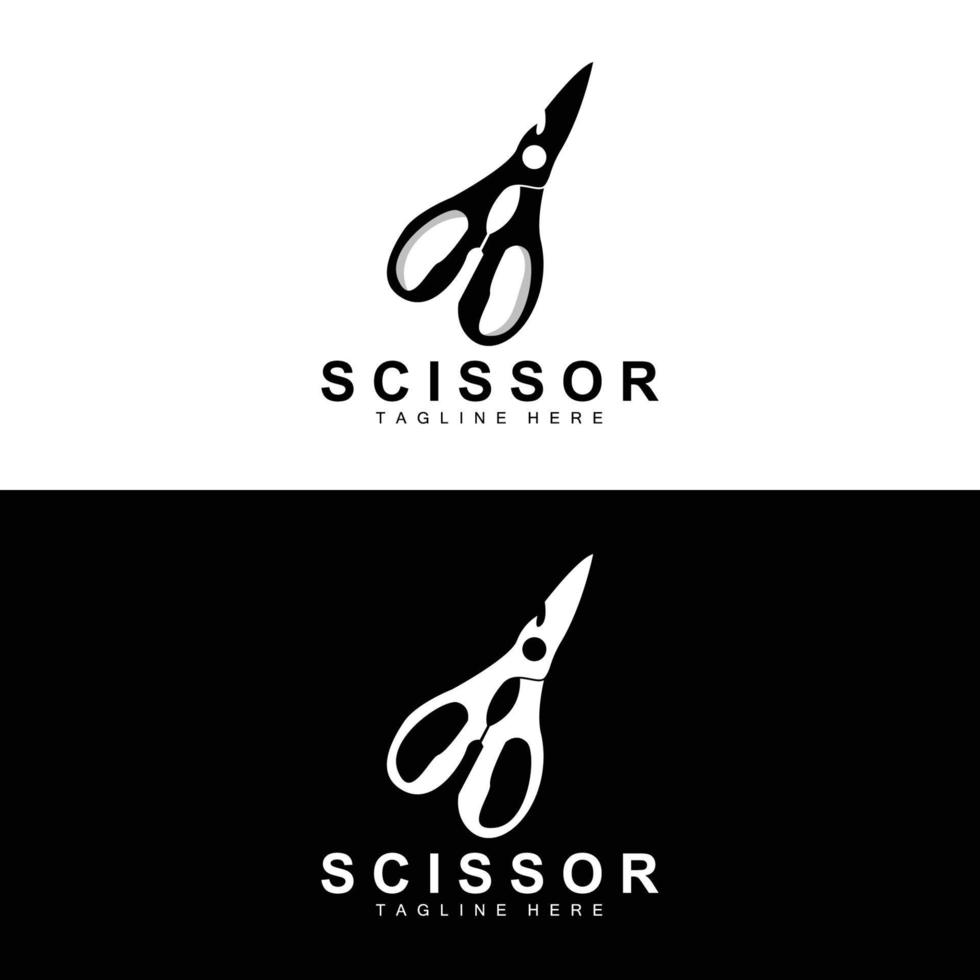 Scheren-Logo-Design, Barbershop-Rasierer-Vektor, Babershop-Scheren-Markenillustration vektor