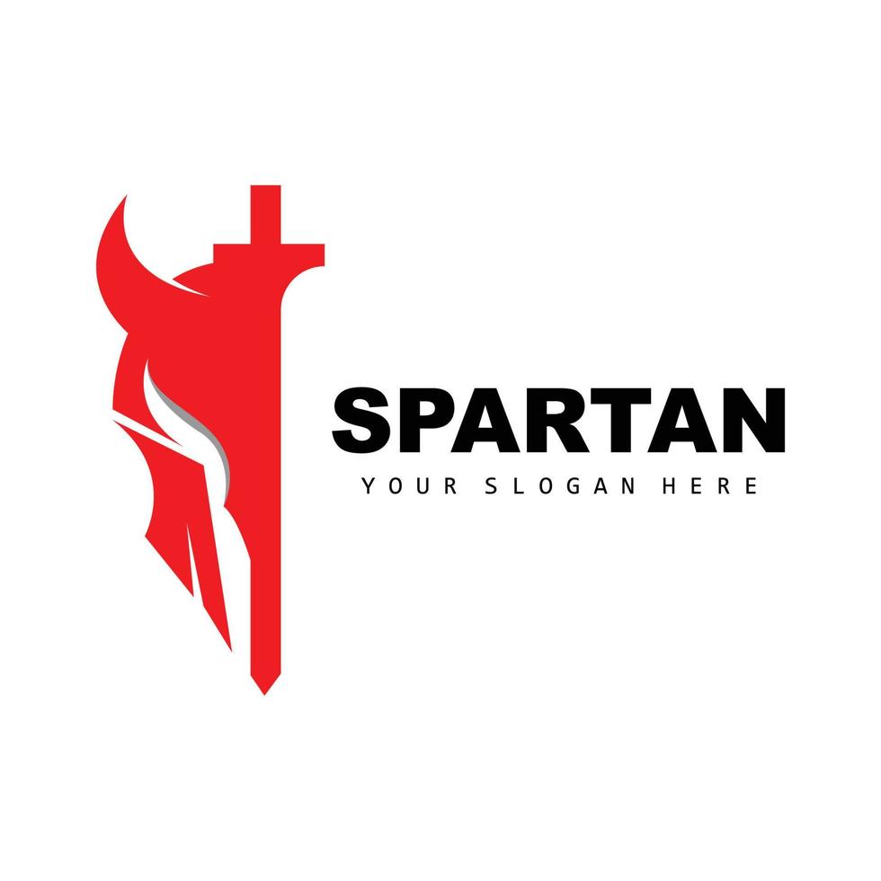 spartanisches Logo, Vektorwikinger, Barbar, Kriegshelmdesign, Produktmarkenillustration vektor