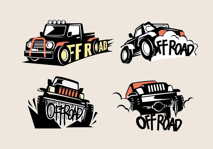 Set Off-Road Suv Logos auf weißem Hintergrund vektor