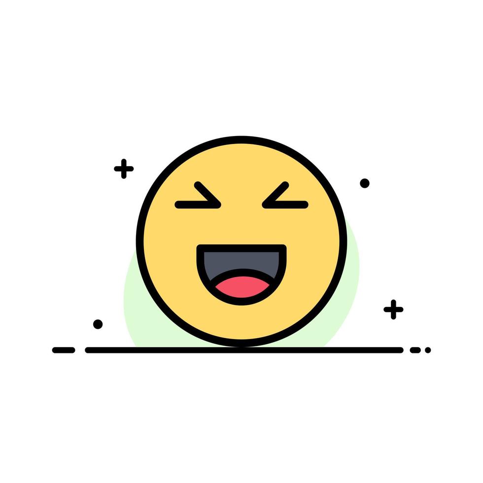 chatt emojis leende Lycklig företag platt linje fylld ikon vektor baner mall