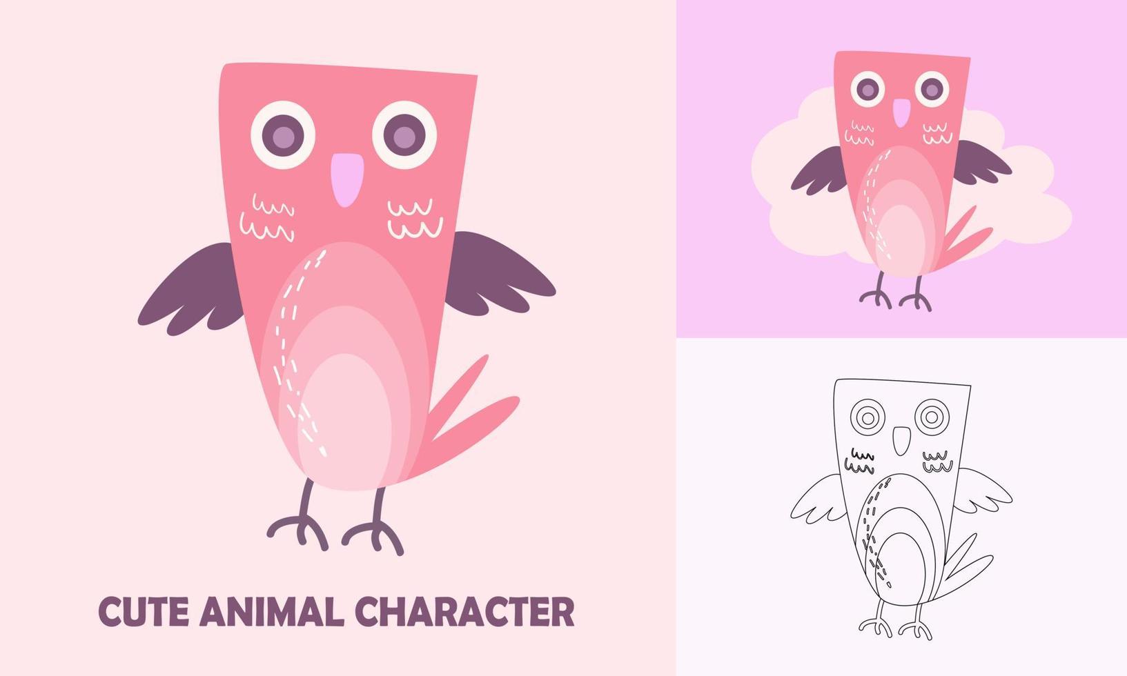 färg söt djur för barn med översikt fåglar vektor