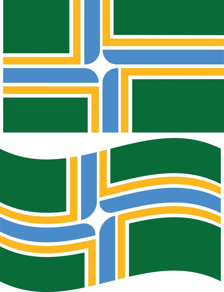 schwenkende Flagge von Portland. portland-flagge auf weißem hintergrund. flacher Stil. vektor