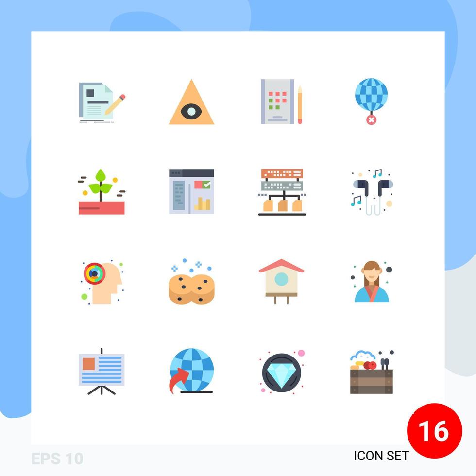 Stock Vector Icon Pack mit 16 Zeilen Zeichen und Symbolen für Blatt Croos Buch Internet Global editierbares Paket kreativer Vektordesign-Elemente