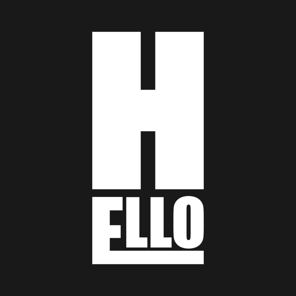 Hallo Typografie-Design vektor