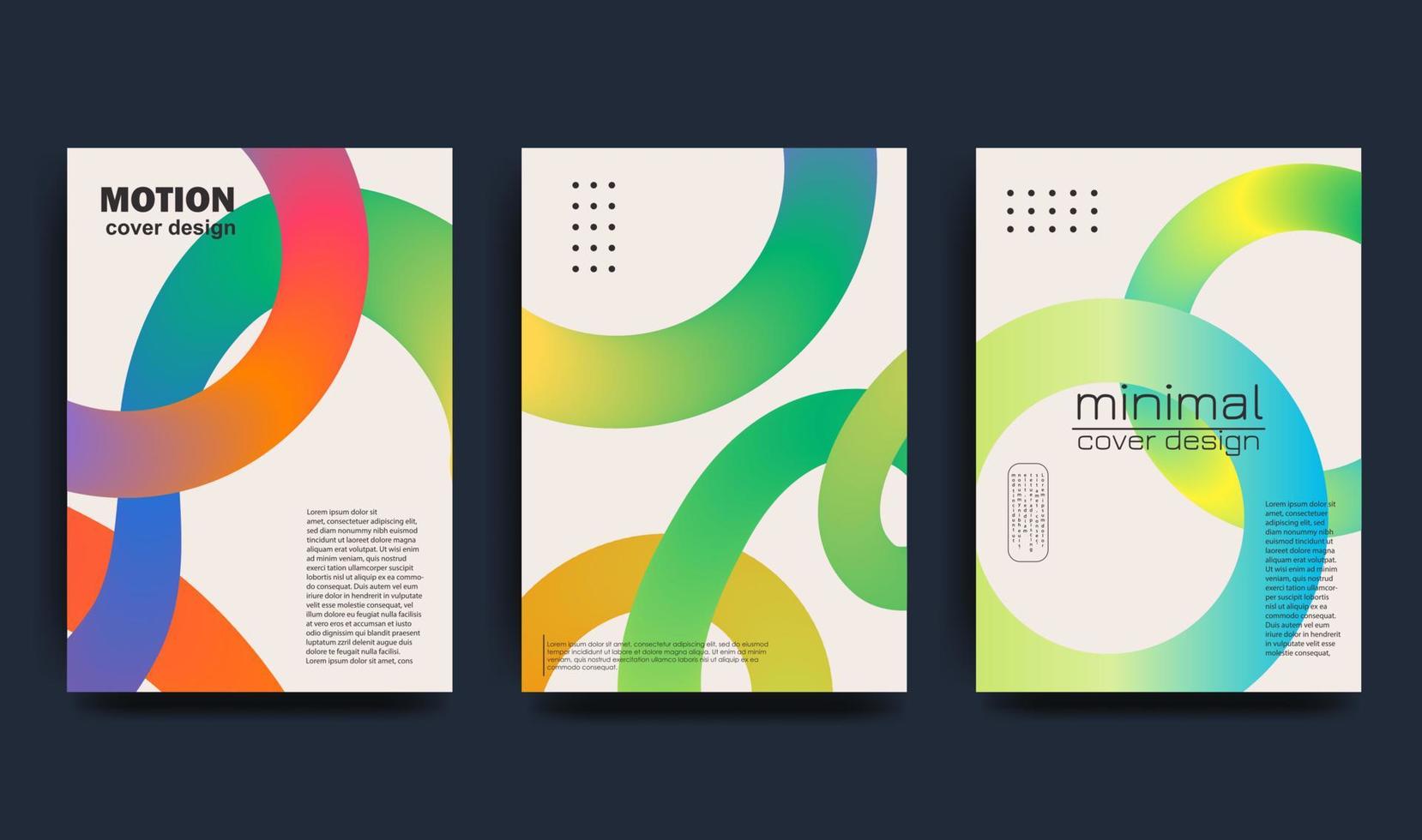 kreativ omslag i modern minimalistisk stil för företags- identitet, varumärke, social media reklam, kampanj. vågig form med regnbåge färger. vektor illustration