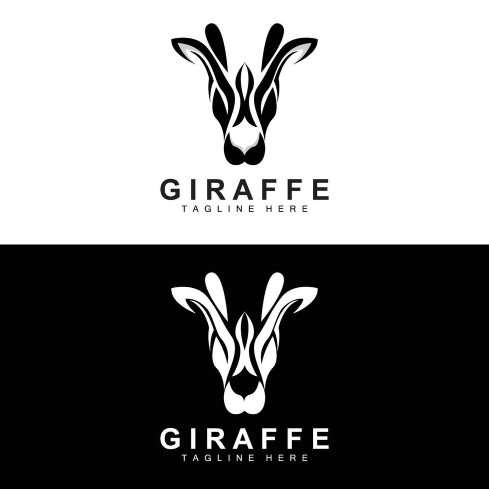 giraff logotyp design, giraff huvud vektor silhuett, hög nacke djur, Zoo, tatuering illustration, produkt varumärke