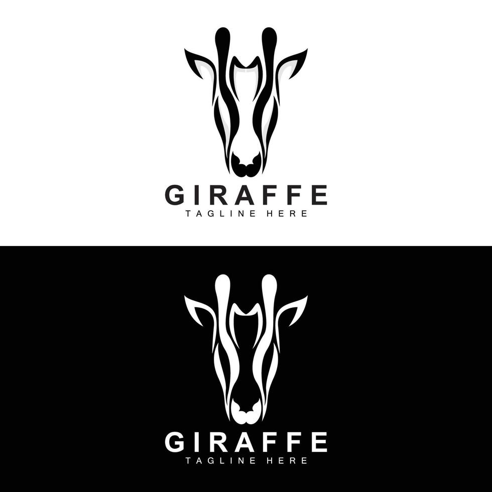 giraff logotyp design, giraff huvud vektor silhuett, hög nacke djur, Zoo, tatuering illustration, produkt varumärke