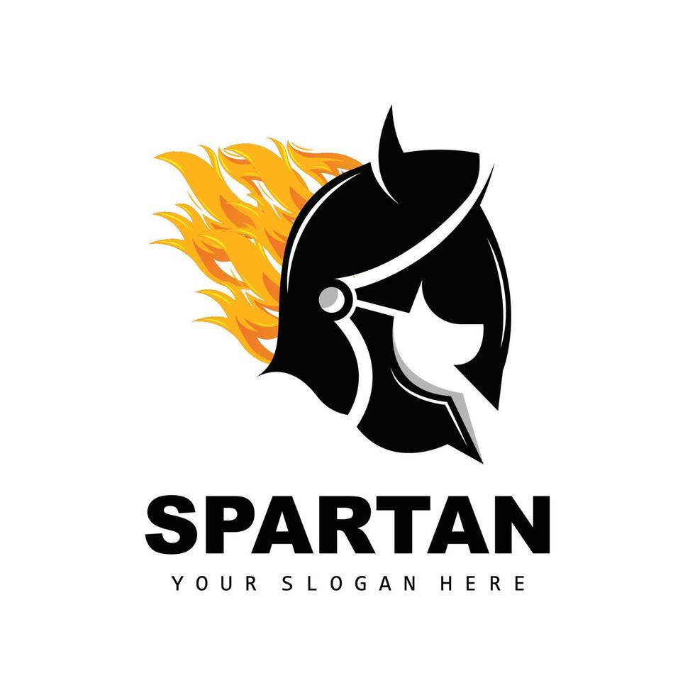 spartanisches Logo, Vektorwikinger, Barbar, Kriegshelmdesign, Produktmarkenillustration vektor