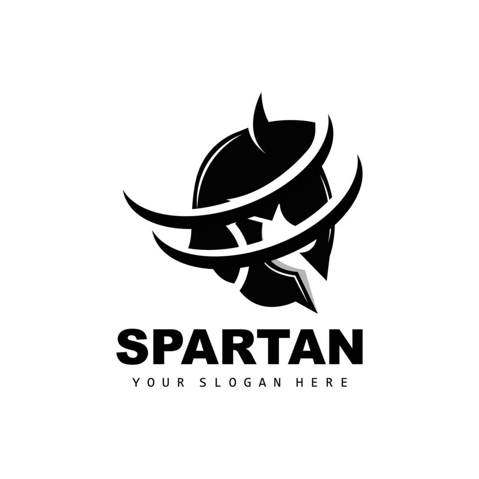 spartanisches Logo, Vektorwikinger, Barbar, Kriegshelmdesign, Produktmarkenillustration vektor