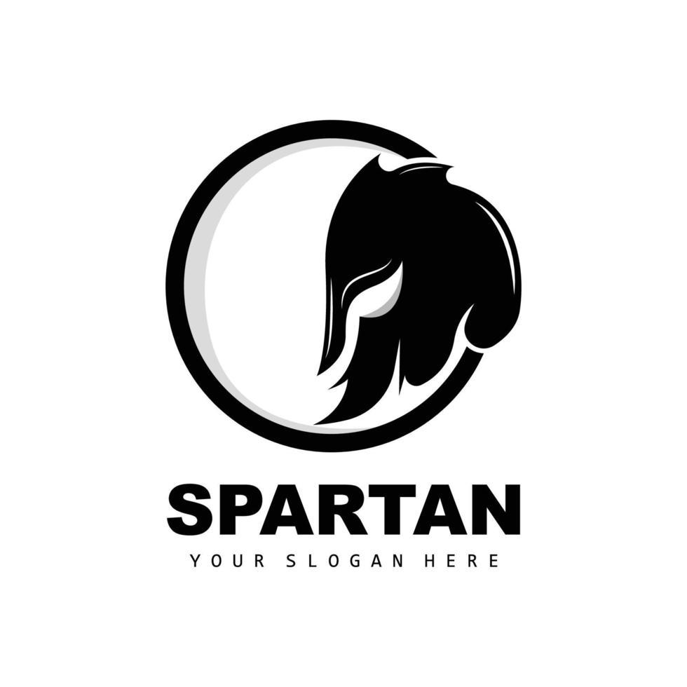 spartanisches Logo, Vektorwikinger, Barbar, Kriegshelmdesign, Produktmarkenillustration vektor