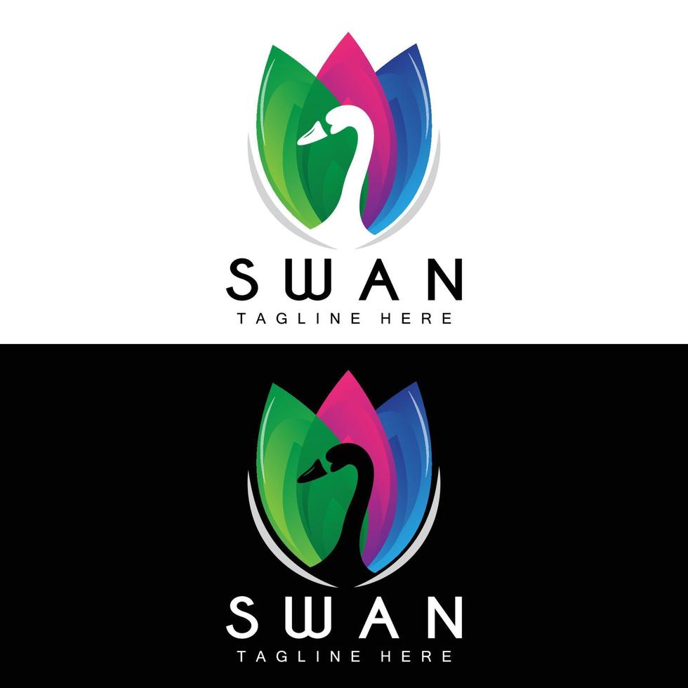 svan logotyp, fågel djur- design, Anka logotyp, produkt varumärke märka vektor