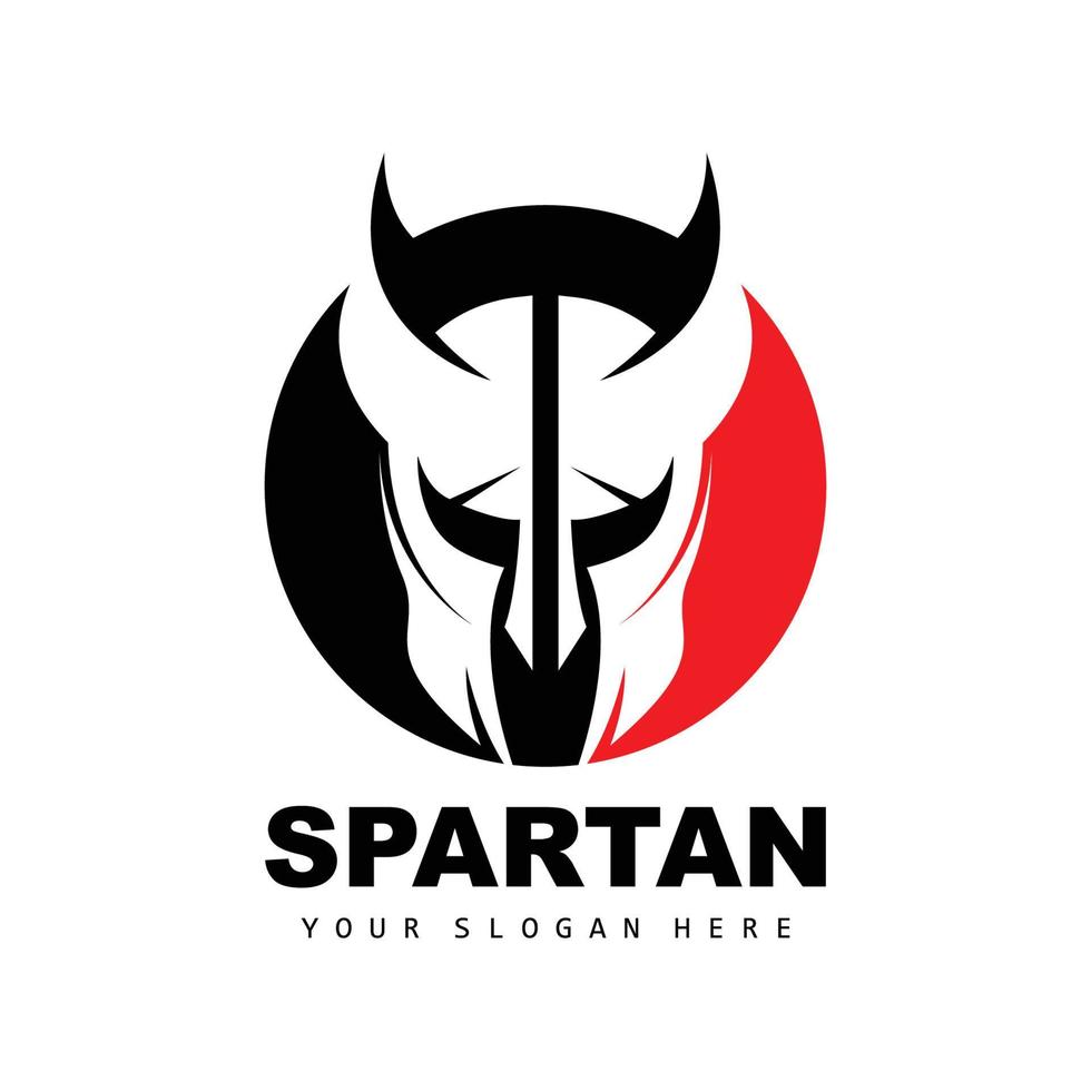 spartanisches Logo, Vektorwikinger, Barbar, Kriegshelmdesign, Produktmarkenillustration vektor