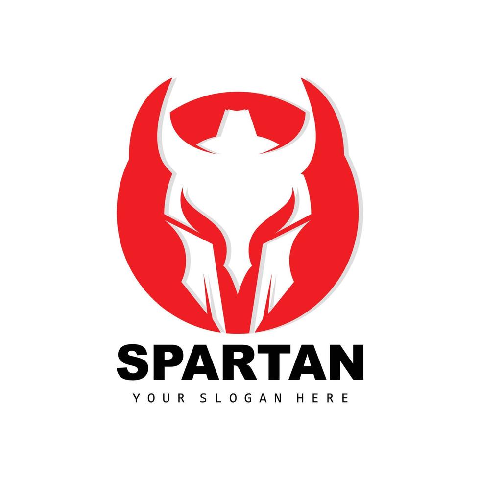 spartanisches Logo, Vektorwikinger, Barbar, Kriegshelmdesign, Produktmarkenillustration vektor