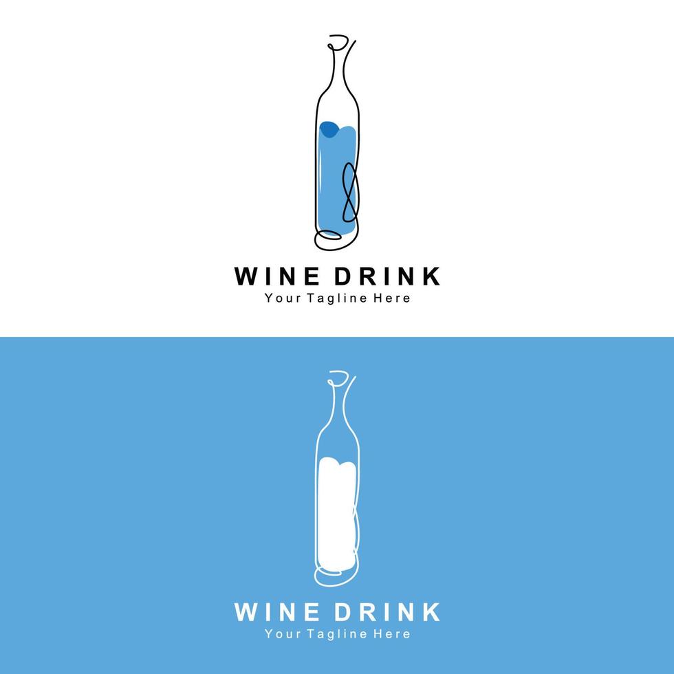 dryck vin logotyp design, glas illustration, alkohol dryck flaska, företag produkt vektor