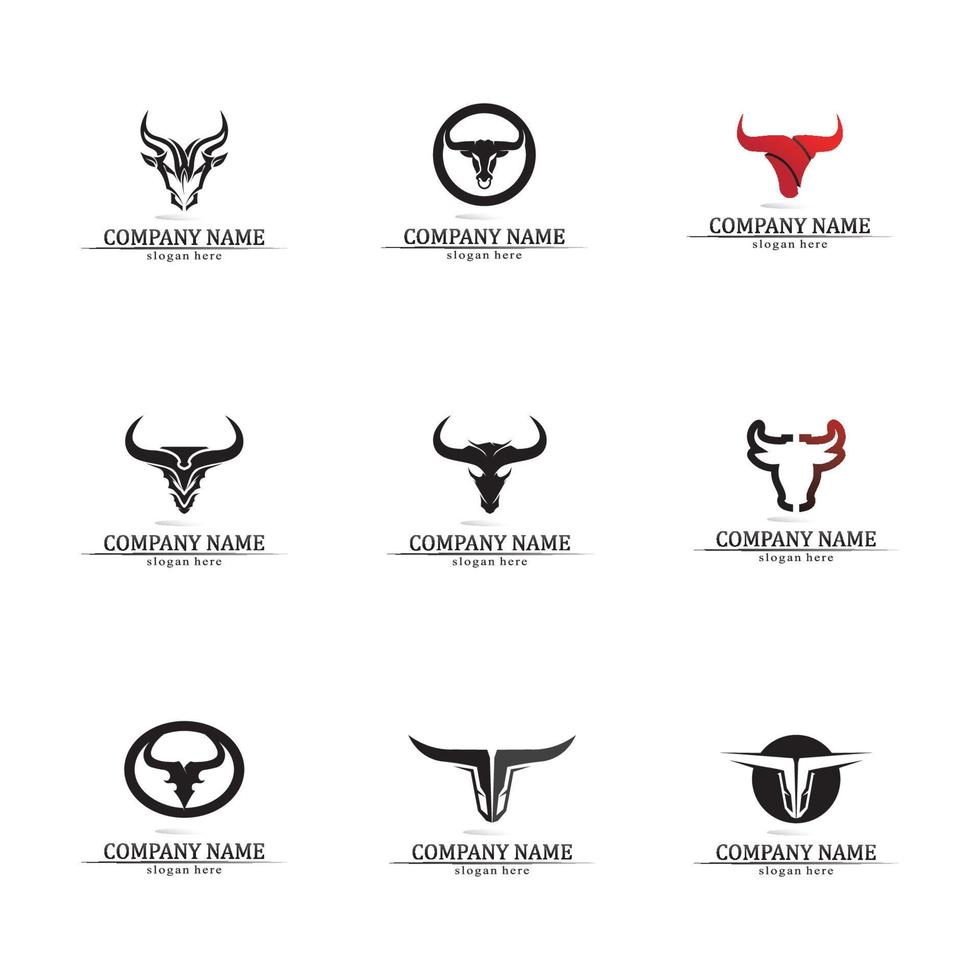 Bull Horn Logo und Symbol Vorlage Symbole App vektor