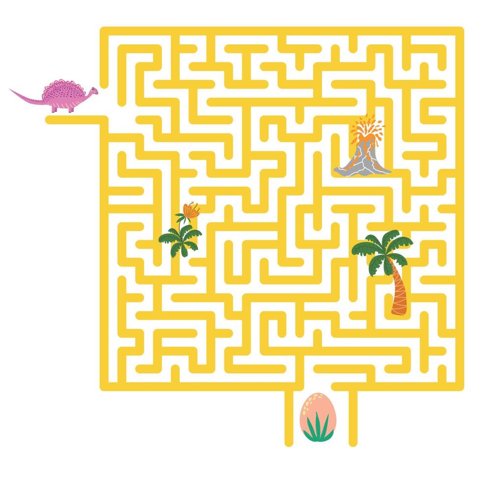 Hilf dem Dinosaurier, den Weg zum Nest zu finden. Labyrinth. Labyrinthspiel für Kinder vektor