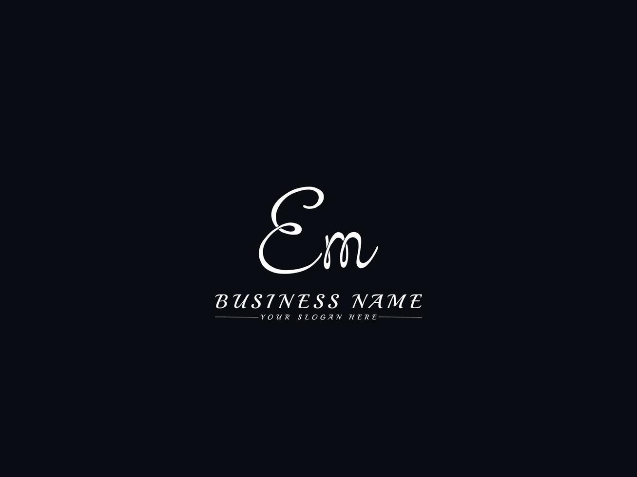 kreativer em-logo-buchstabe, initialen em-signatur-logo-symbol vektor