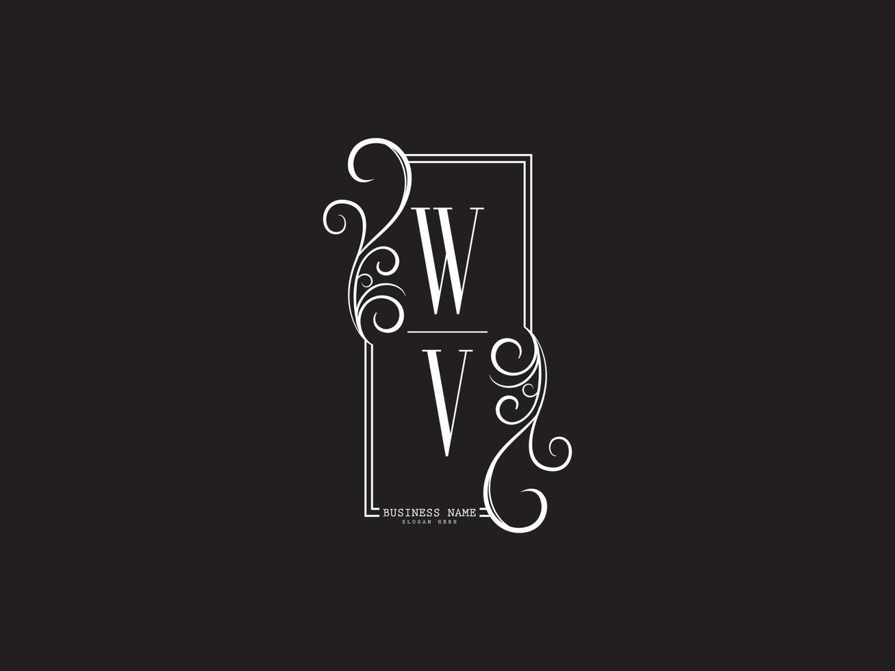 minimalistisches wv-logo-symbol, neues wv-luxus-logo-symbol-design vektor
