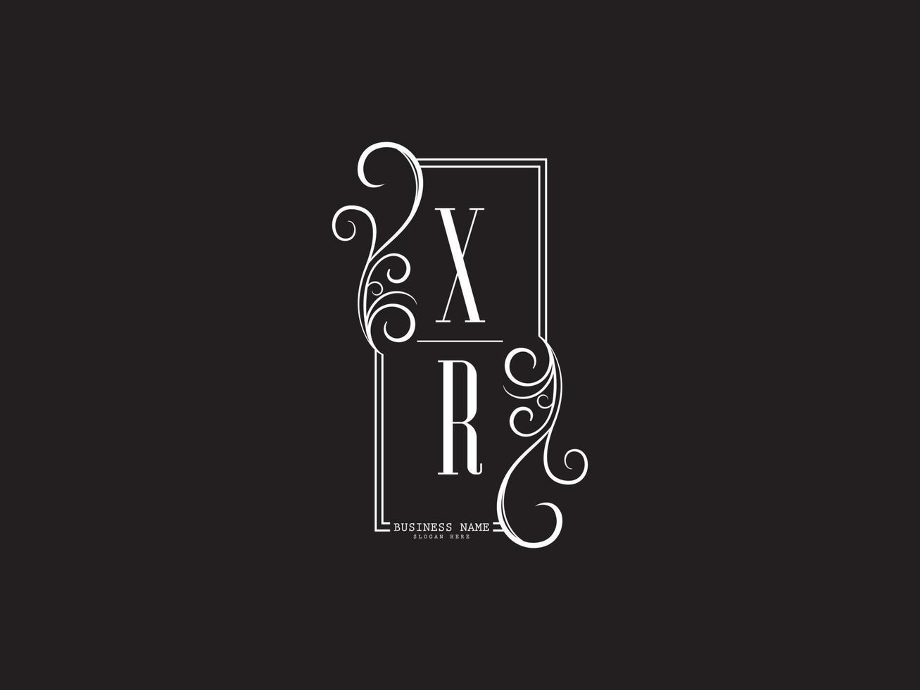 första xr logotyp ikon, unik xr lyx logotyp brev vektor