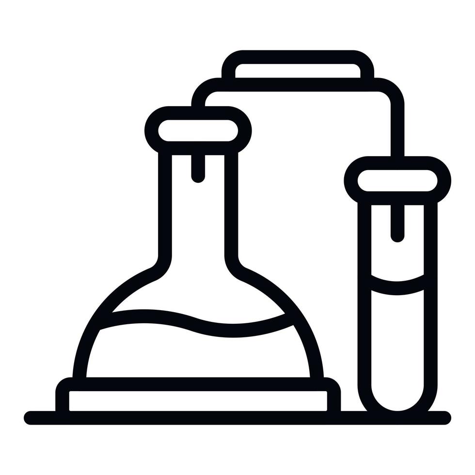 Experimentiersymbol für chemische Töpfe, Umrissstil vektor