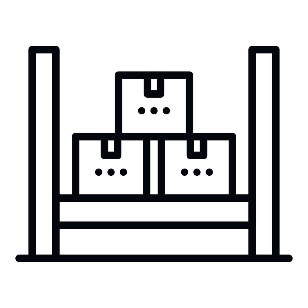 Symbol für den Stapel von Logistikpaketen, Umrissstil vektor