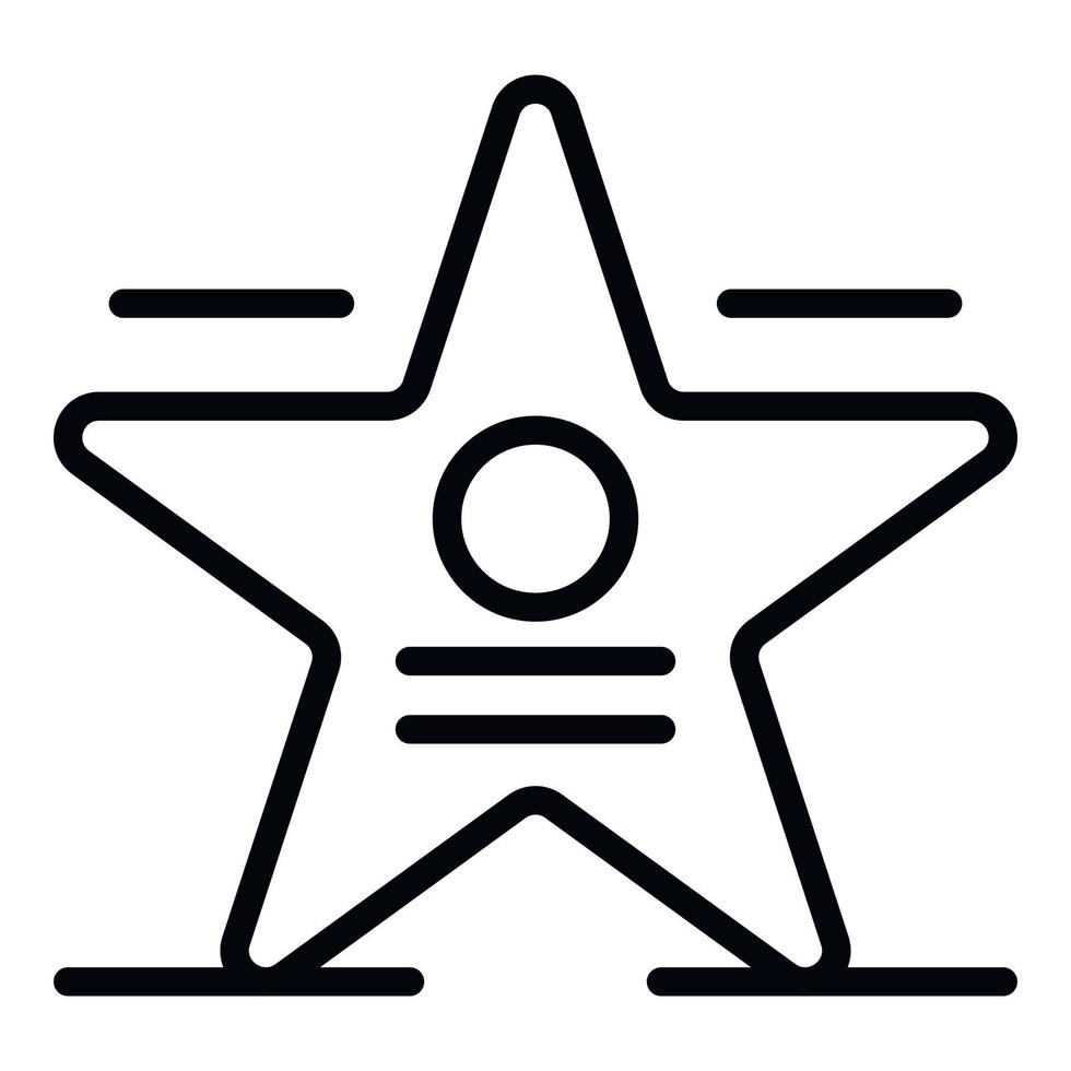 golv stjärna ikon, översikt stil vektor