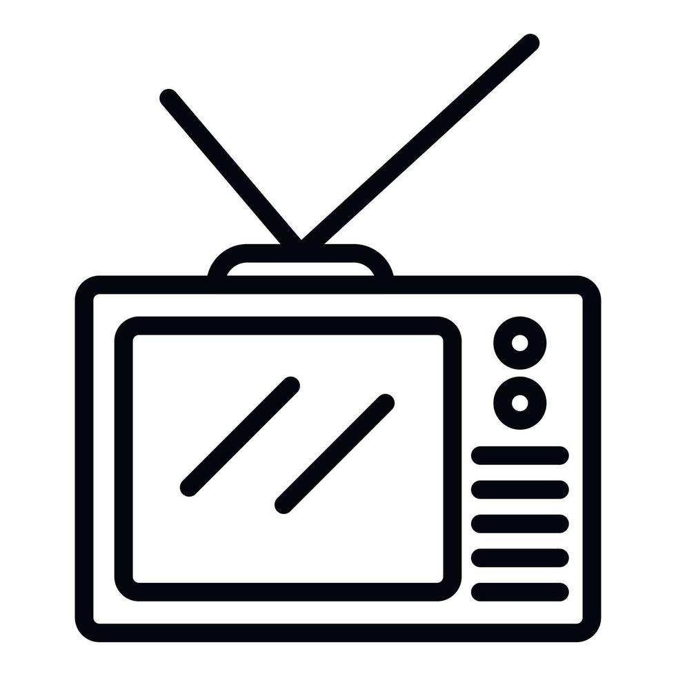tv-set-symbol, umrissstil vektor