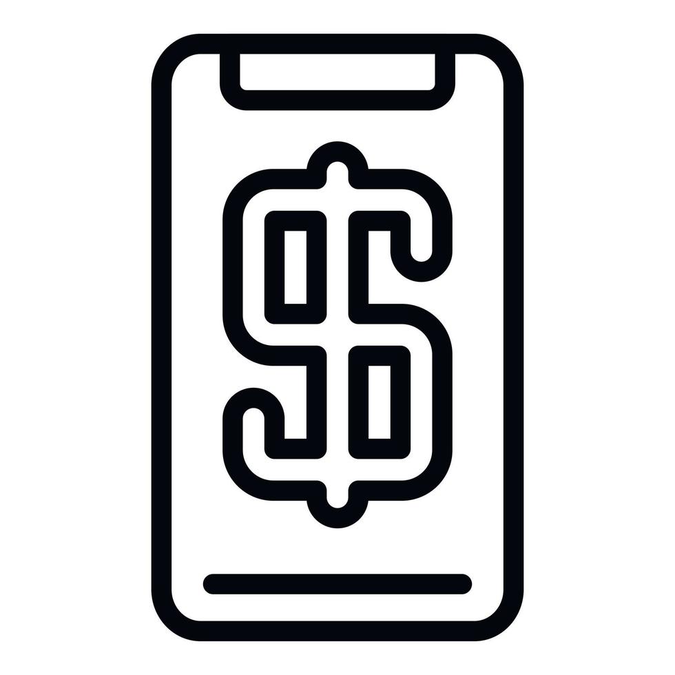 Dollarzeichen Smartphone-Symbol, Umrissstil vektor