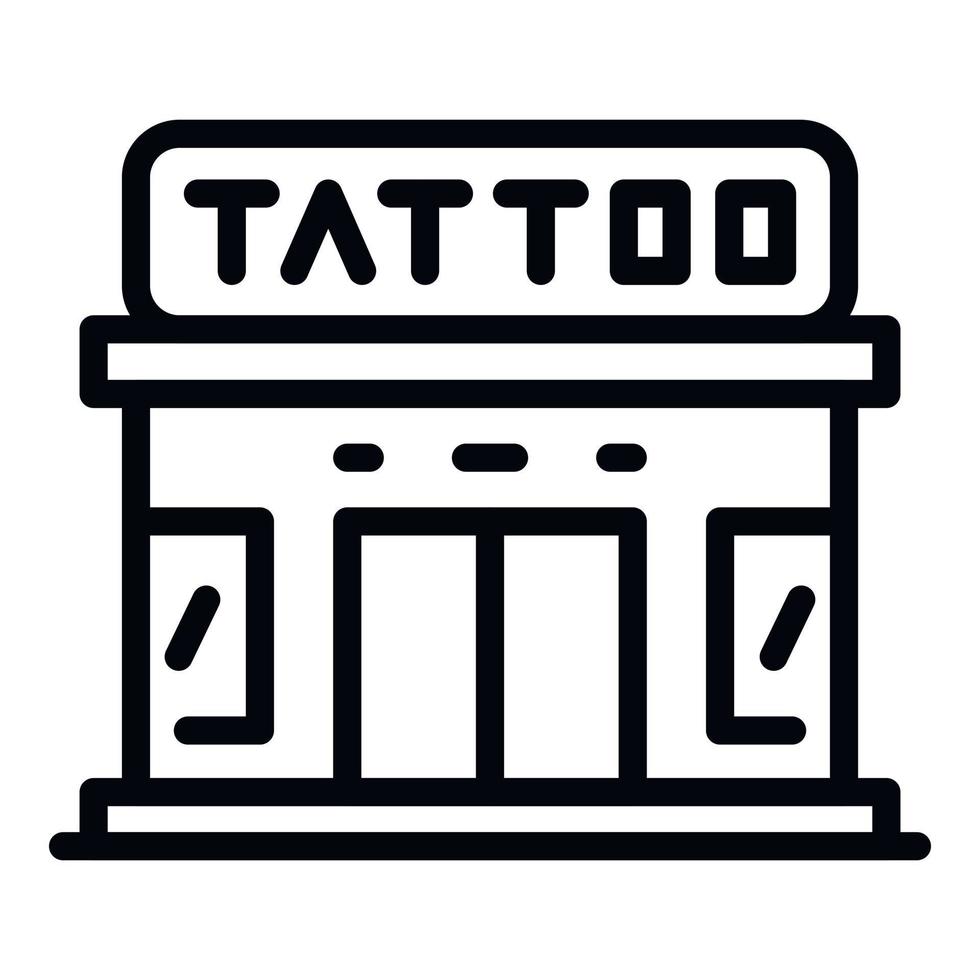 tatuering studio ikon, översikt stil vektor