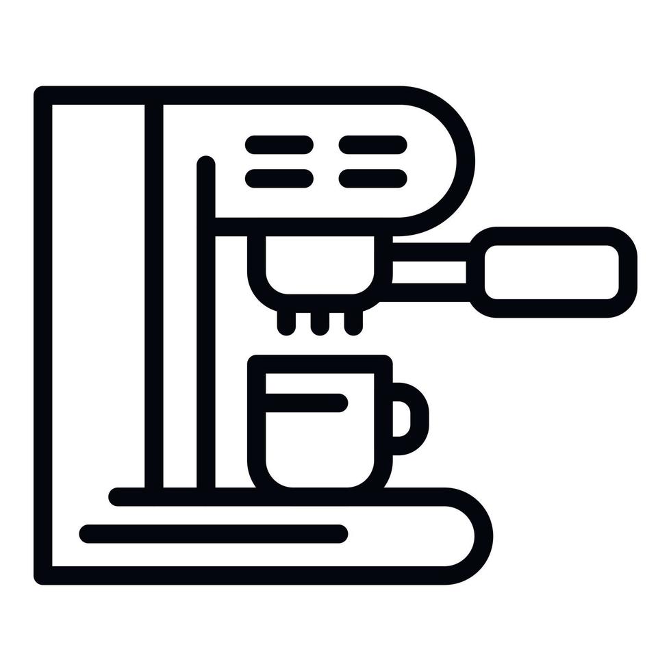 Kaffeemaschine Seitenansicht Symbol, Outline-Stil vektor