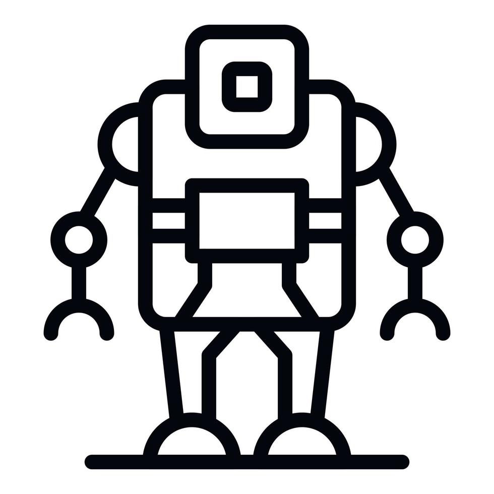 Computer-Roboter-Symbol, Umrissstil vektor