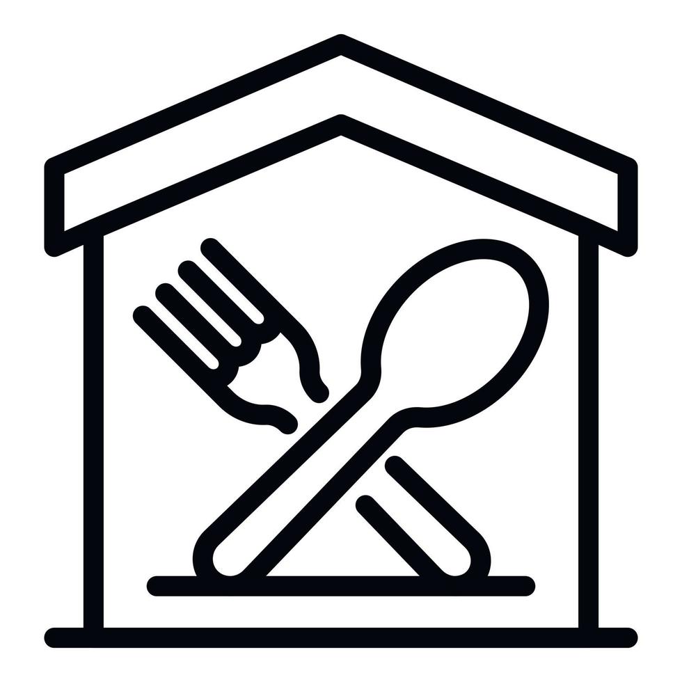 mat domstol ikon, översikt stil vektor