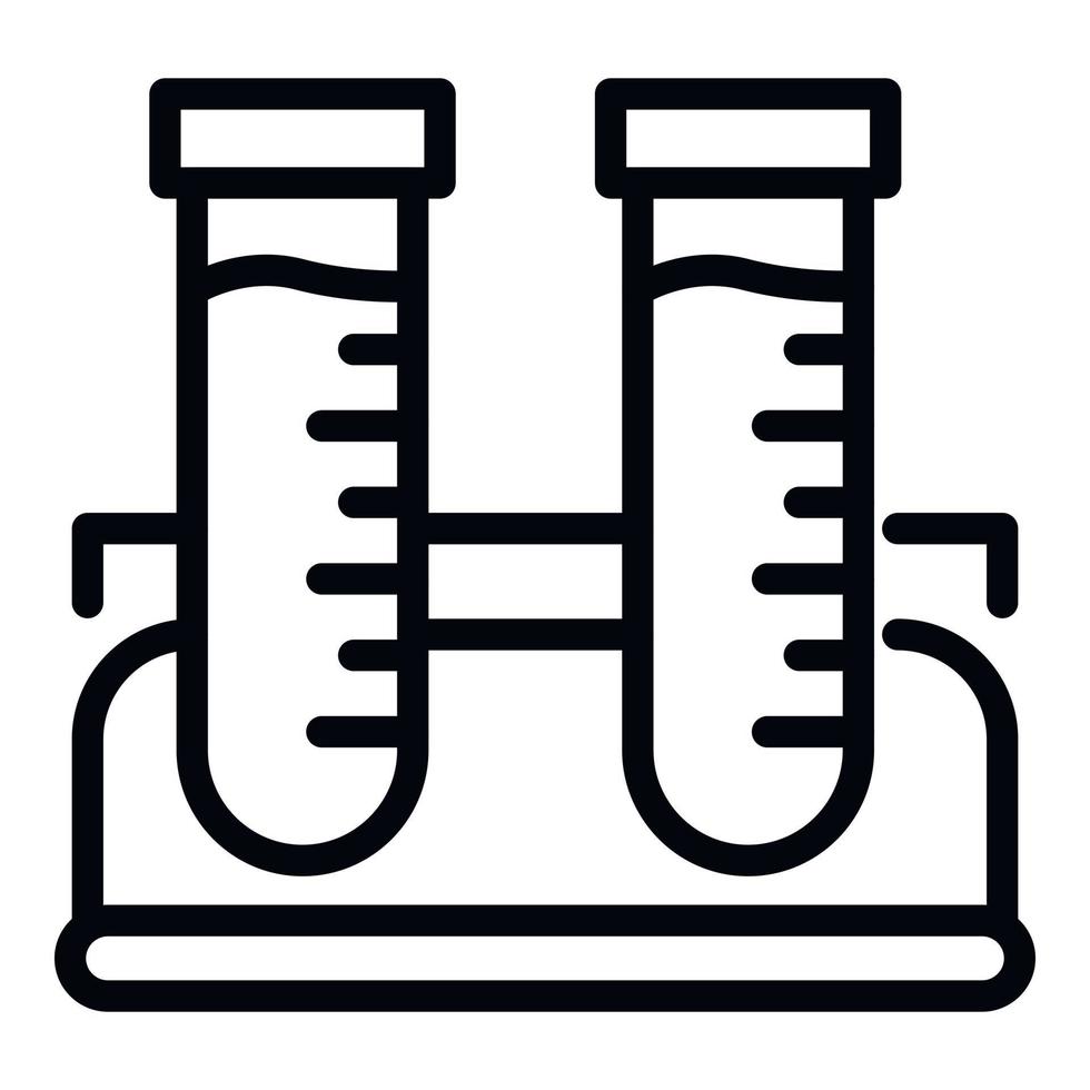 Reagenzgläser auf dem Standsymbol, Umrissstil vektor