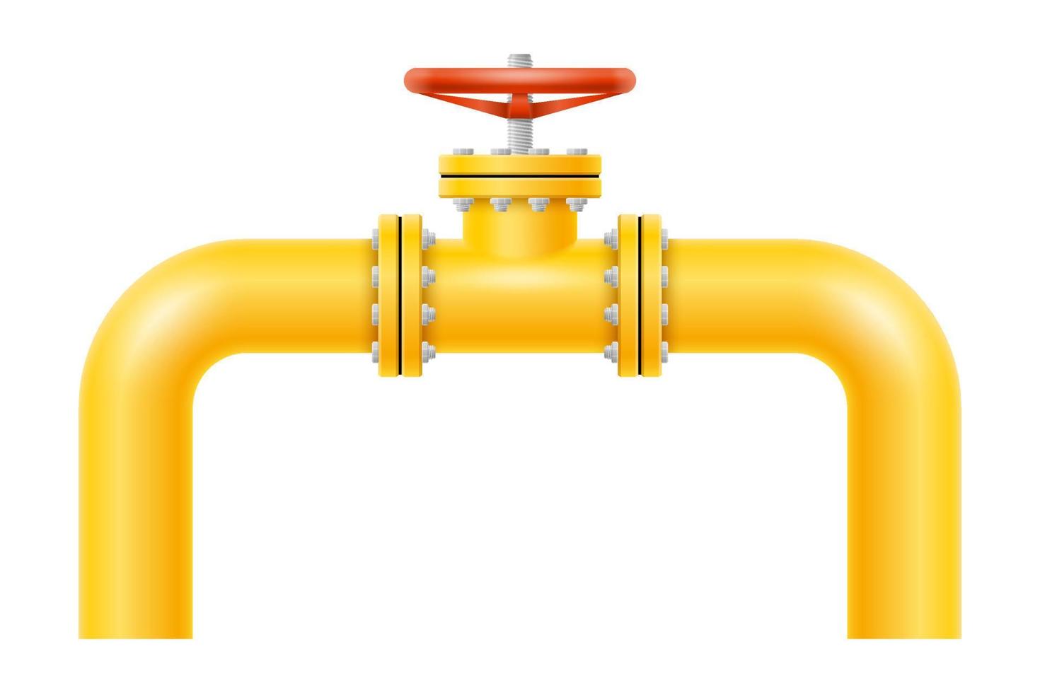 gul metall rör för gas rörledning vektor illustration isolerat på vit bakgrund