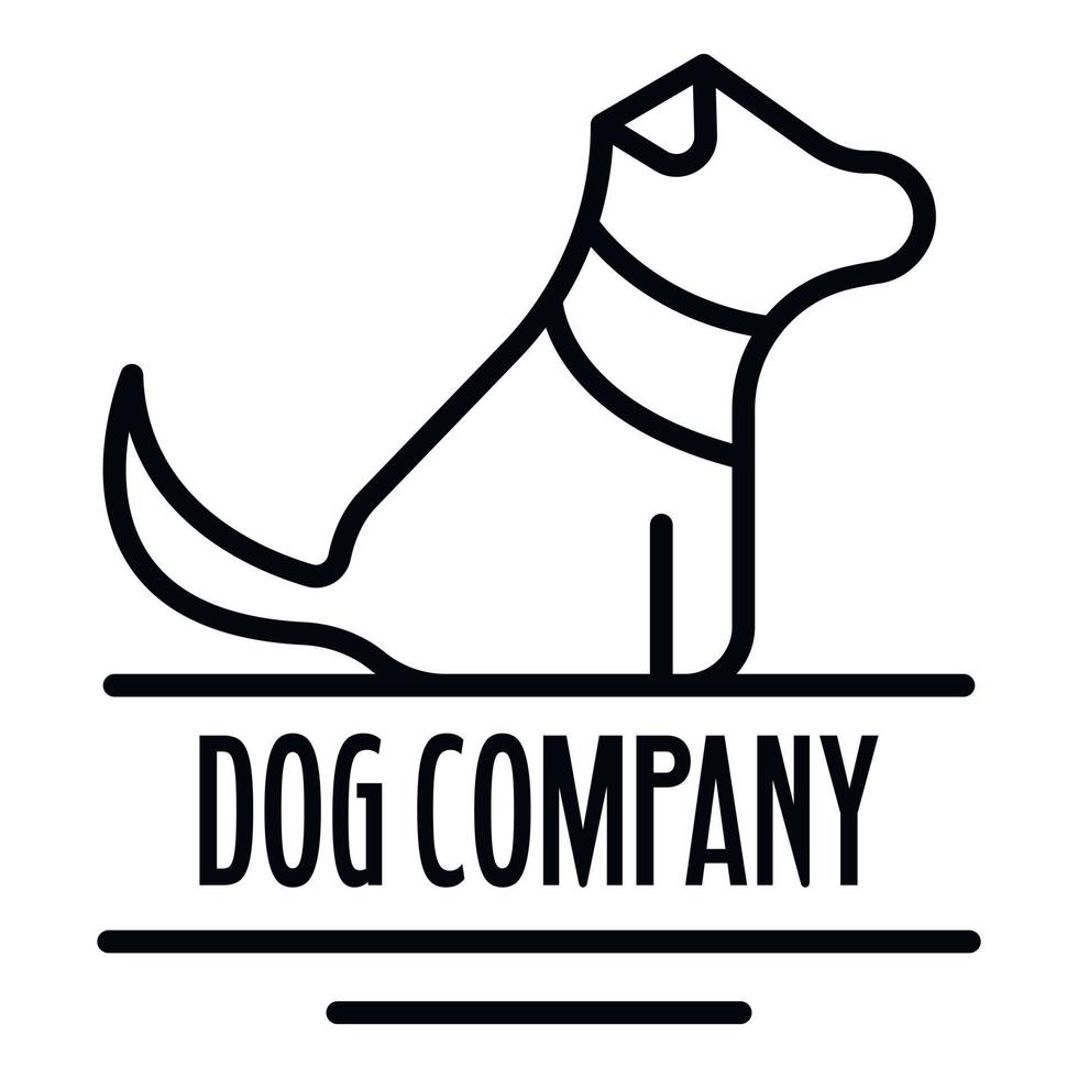 hund företag logotyp, översikt stil vektor