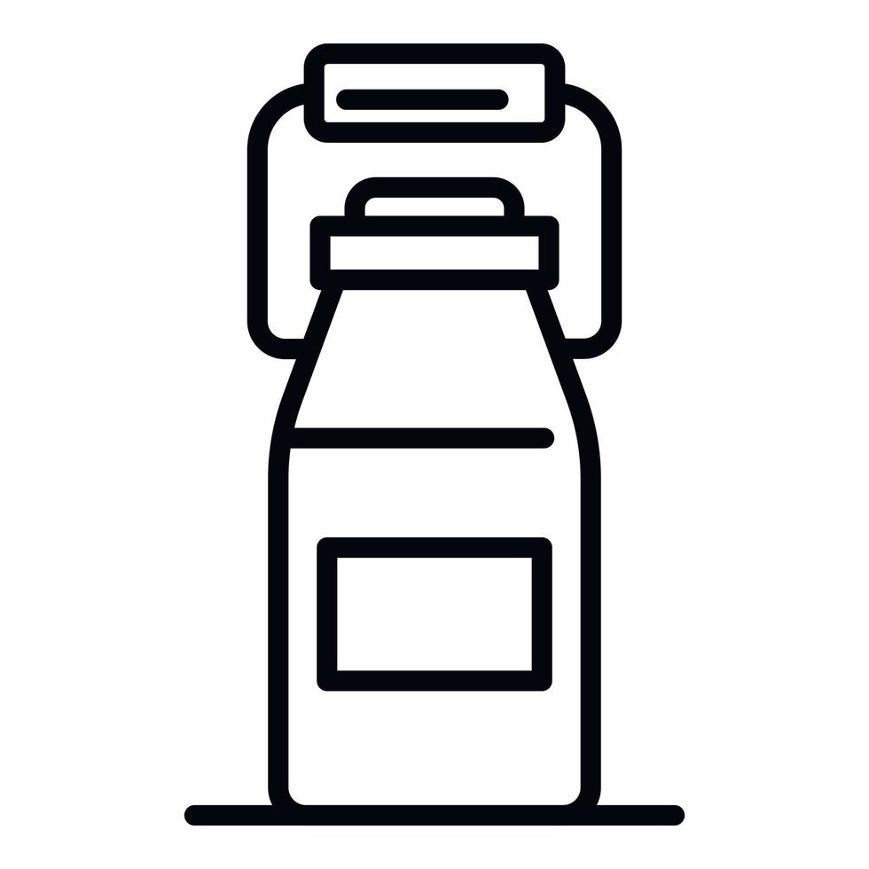 flaska av kefir ikon, översikt stil vektor