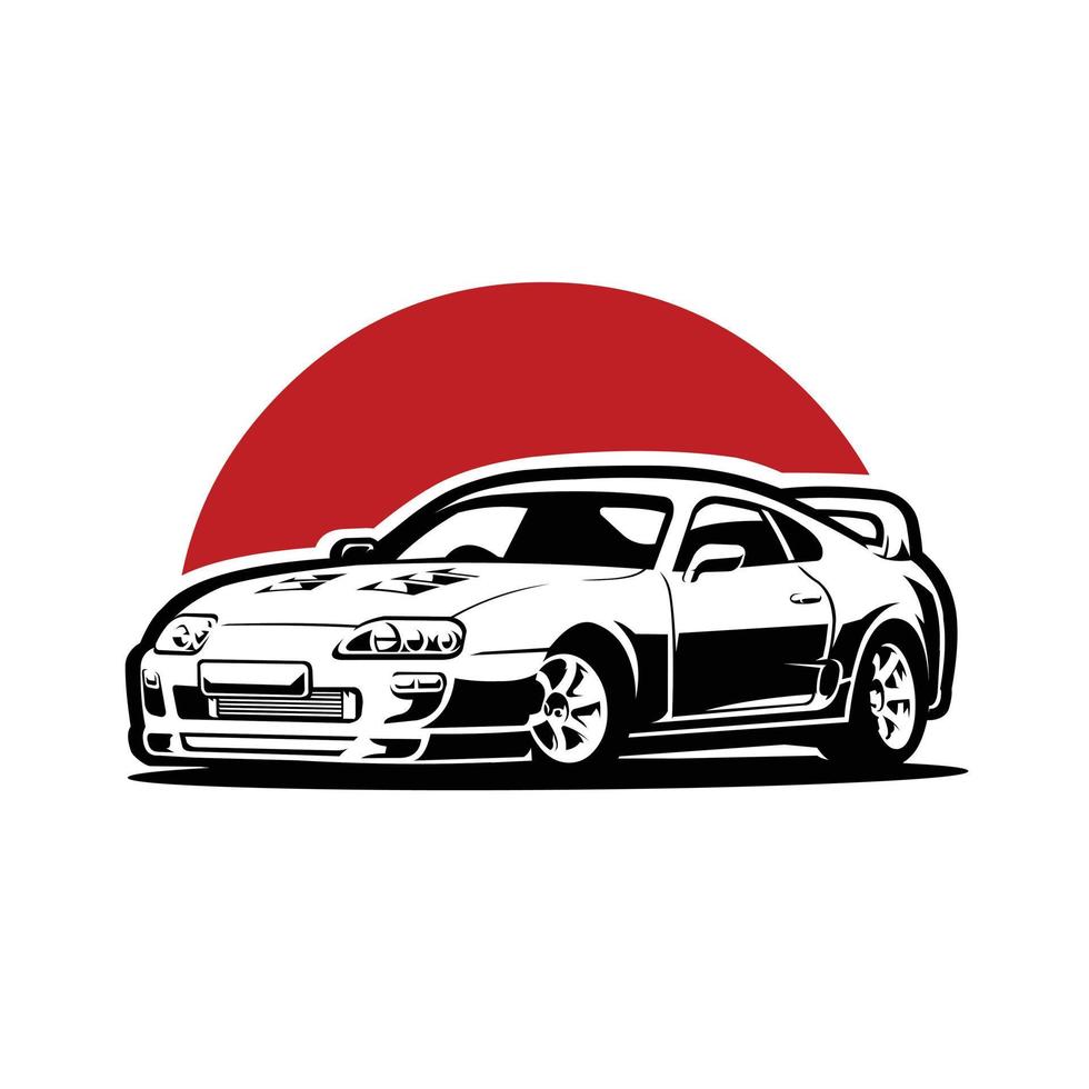 Japanischer exotischer Sportwagen. jdm auto logo aufkleber emblem vektor isoliert