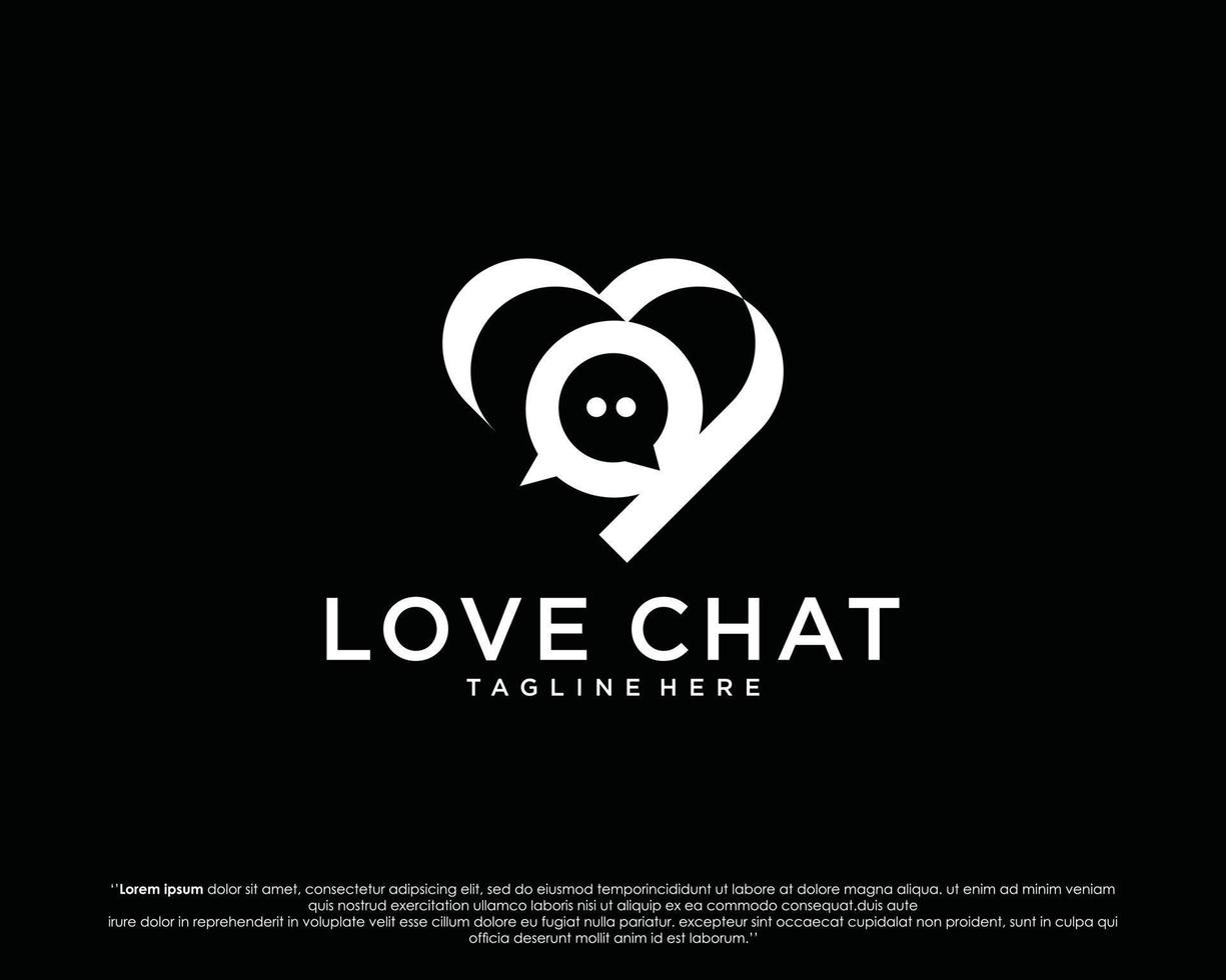 Liebe Chat einfaches sauberes Logo. Dating-Nachricht-Vektor-Logo-Design vektor