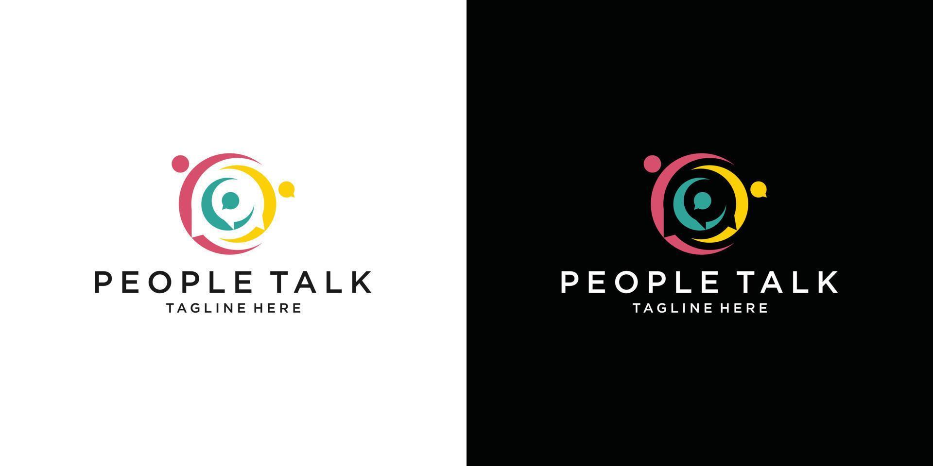 Menschen sprechen mit Inspiration für das Design von Bubble-Chat-Logos vektor