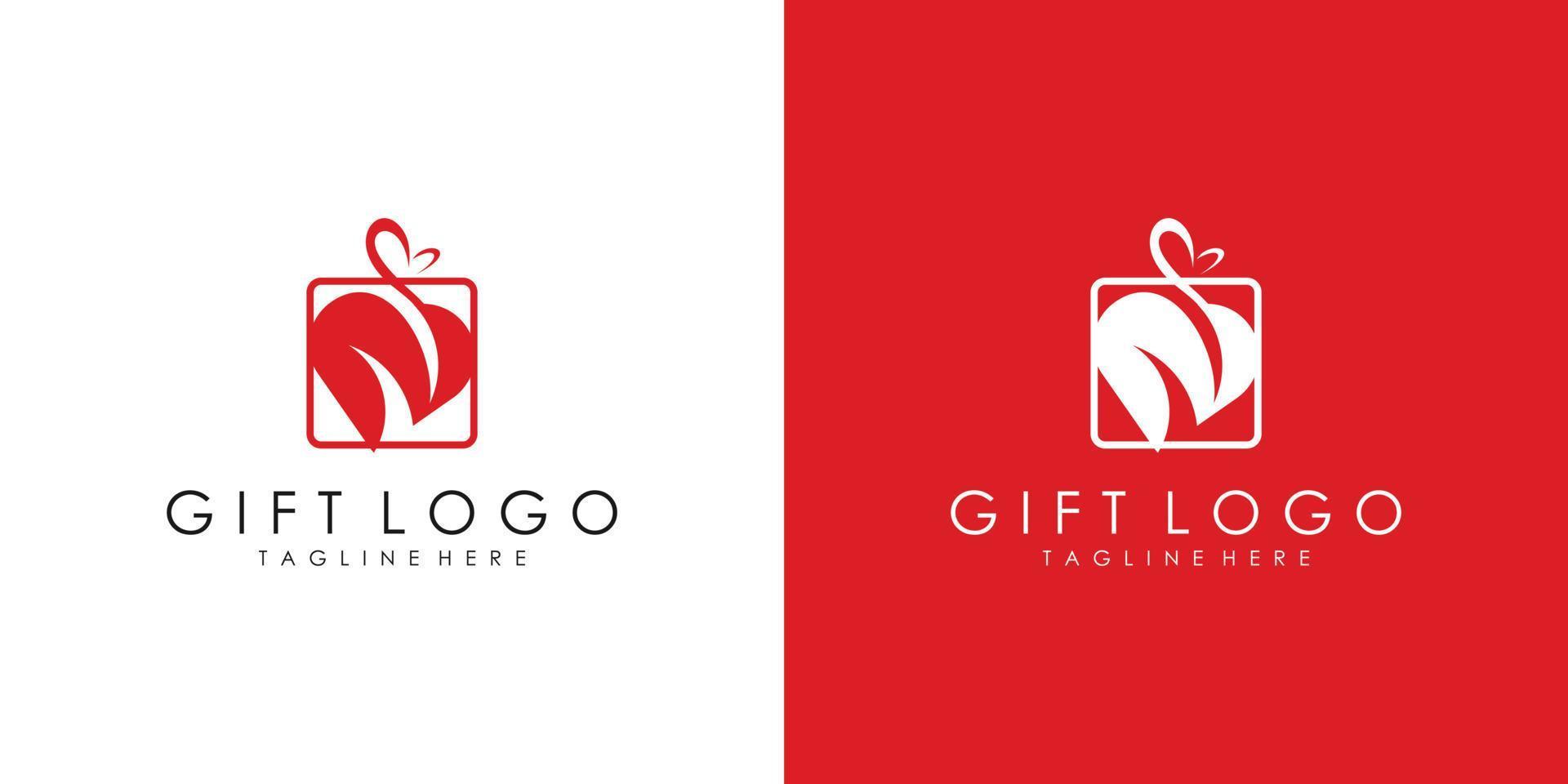 Geschenk-Logo-Vektor-Vorlage herunterladen modernes Design vektor