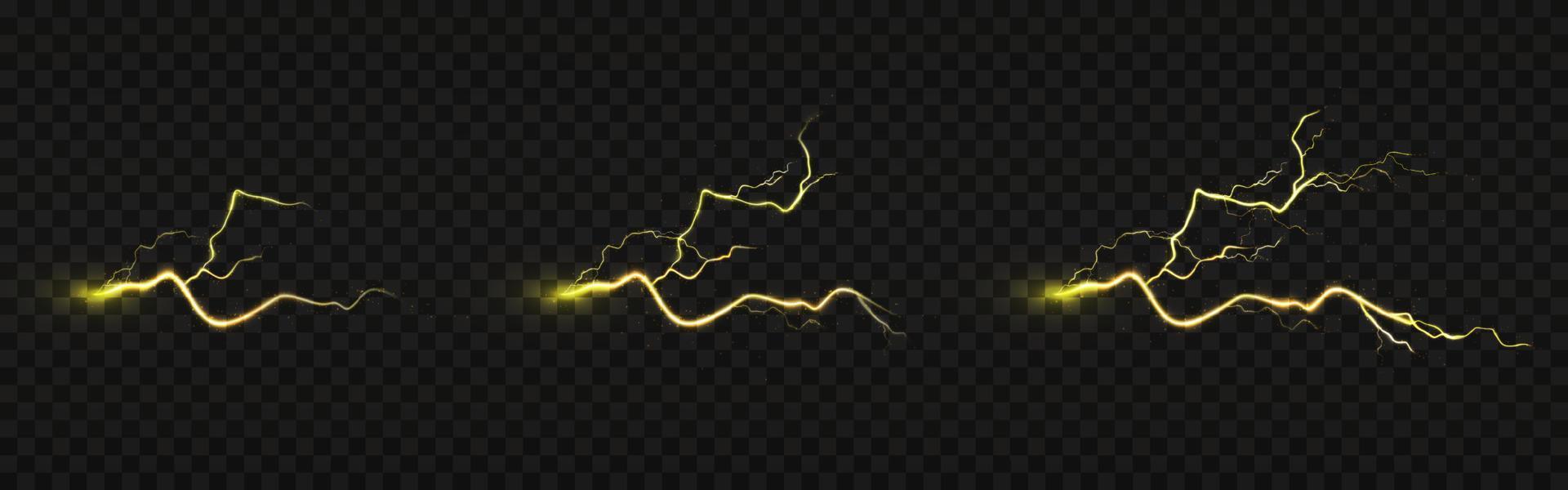 Blitzeinschlag Animation, elektrische Entladung, vektor