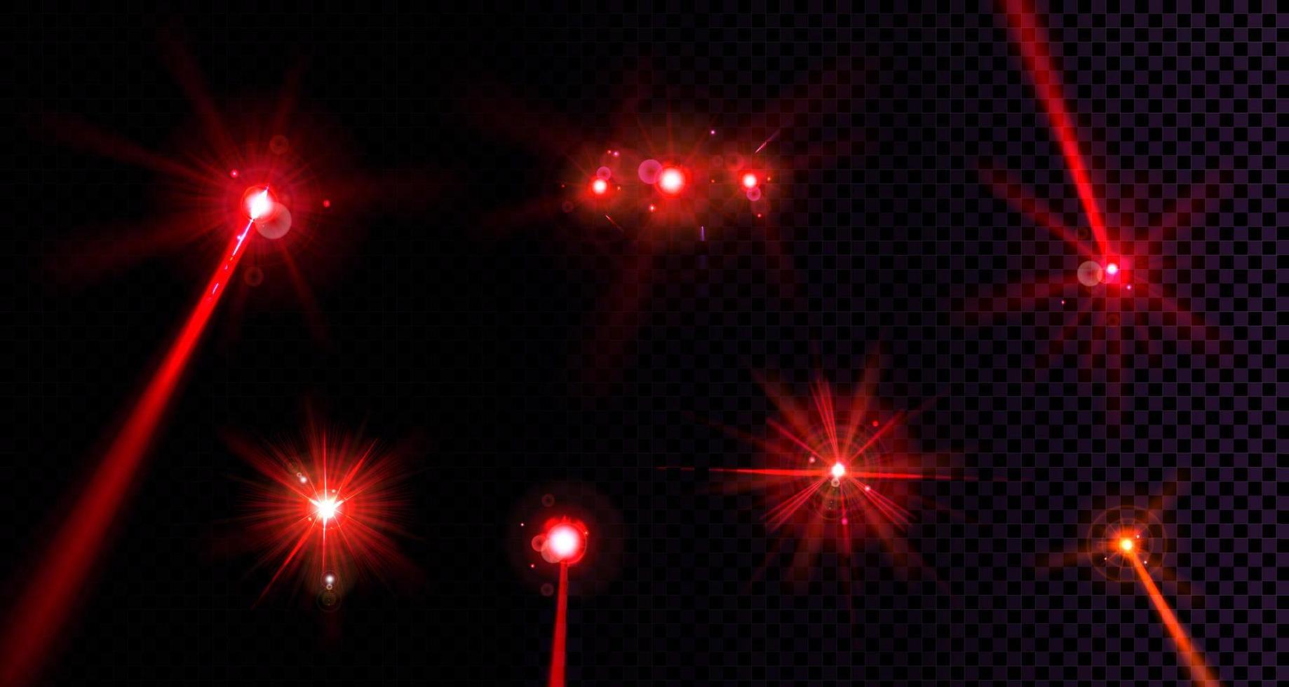 rote Fackellichter, Glühblitzstrahlen, Linseneffekt vektor
