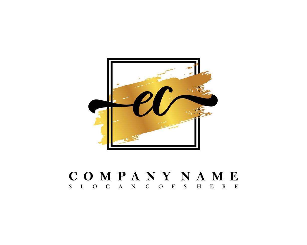 ec-anfangshandschrift-logo-konzept vektor