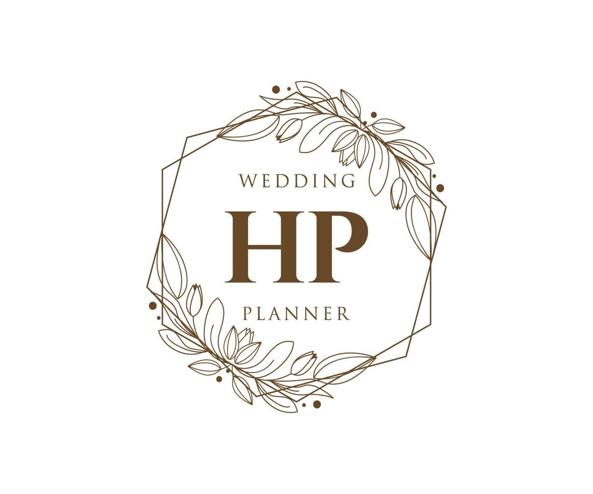 hp initialer brev bröllop monogram logotyper samling, hand dragen modern minimalistisk och blommig mallar för inbjudan kort, spara de datum, elegant identitet för restaurang, boutique, Kafé i vektor