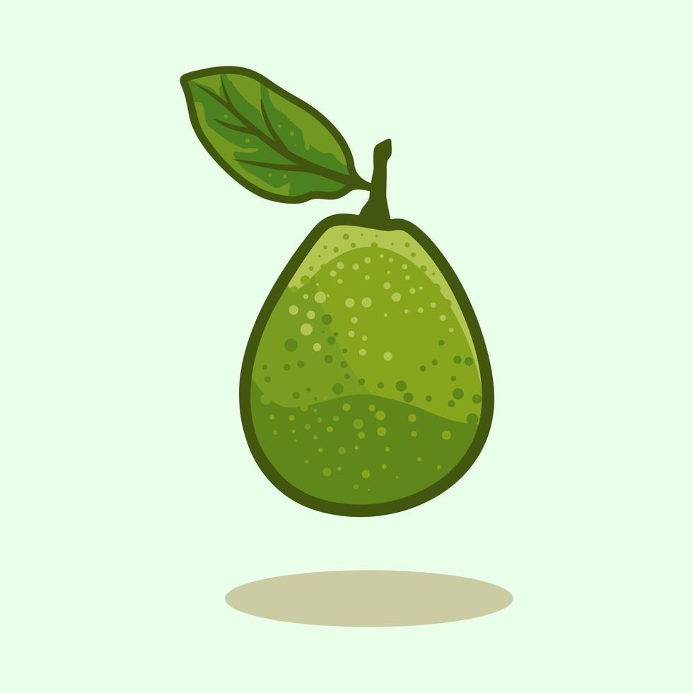 frische grüne guave handgezeichnete karikaturillustration vektor