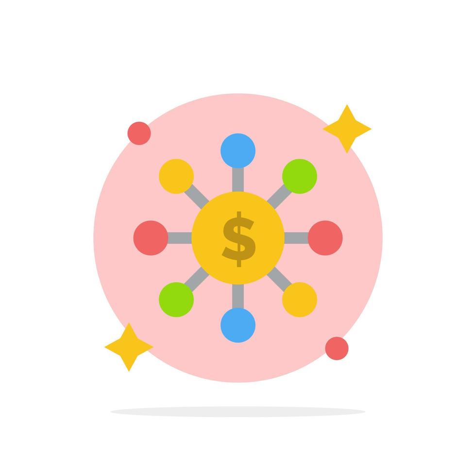 Dollar teilen Netzwerk abstrakten Kreis Hintergrund flache Farbe Symbol vektor
