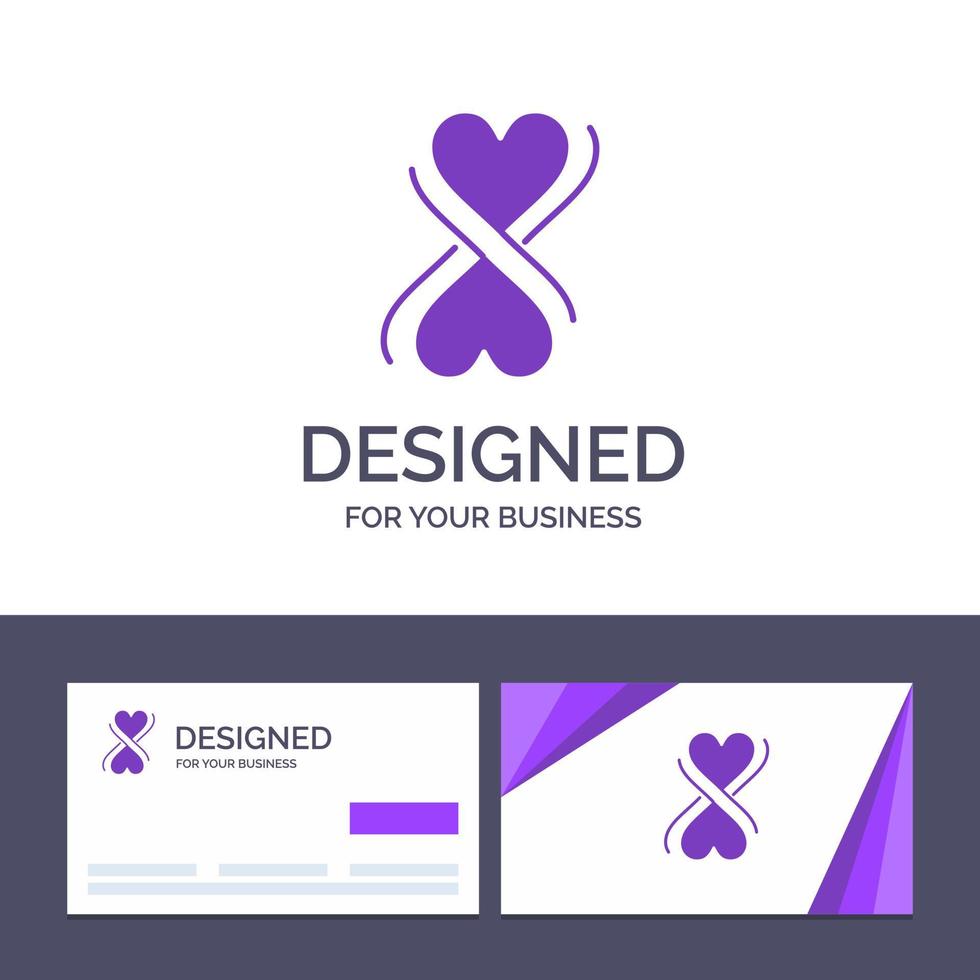 kreativ företag kort och logotyp mall hjärta åtta typografi vektor illustration