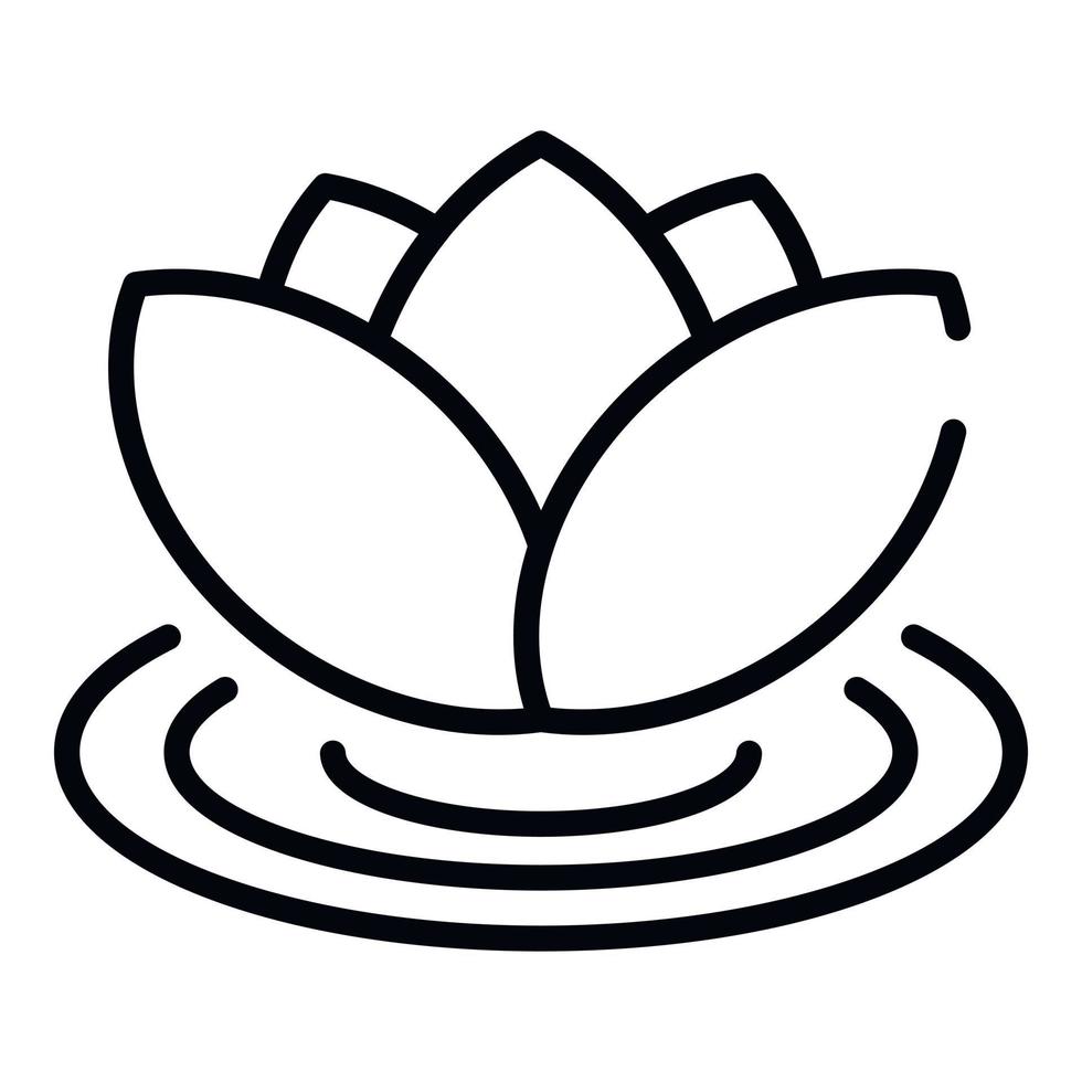 Lotus auf Wassersymbol, Umrissstil vektor