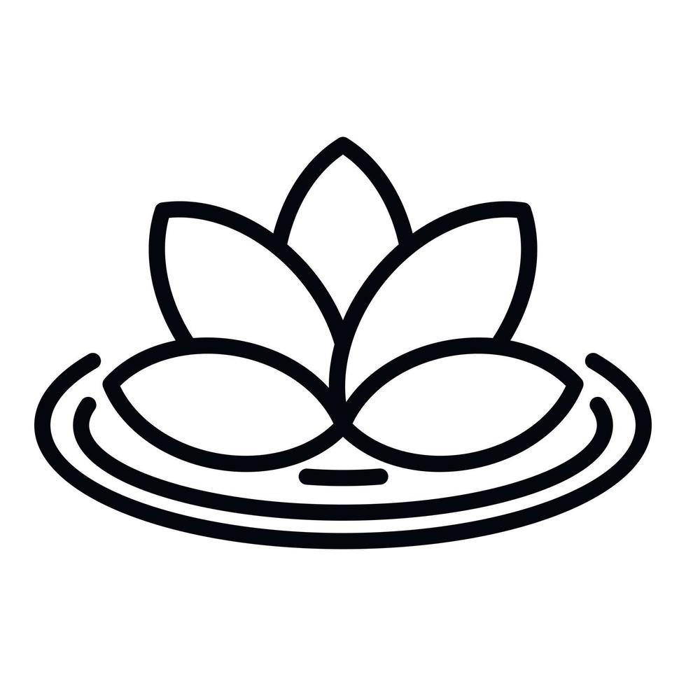Lotus auf See-Symbol, Umrissstil vektor
