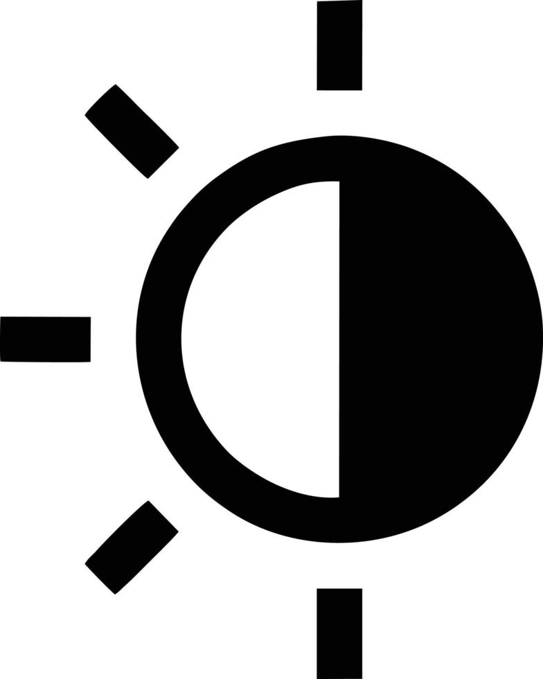 Sol ikon i vit bakgrund, illustration av Sol ikon symbol i svart på vit bakgrund vektor